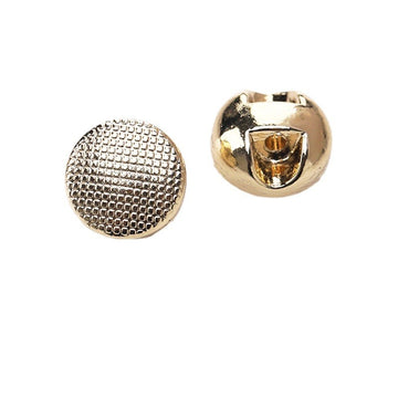 40pcs Gold Flat Round Dotted Metal Shank Buttons - 8mm