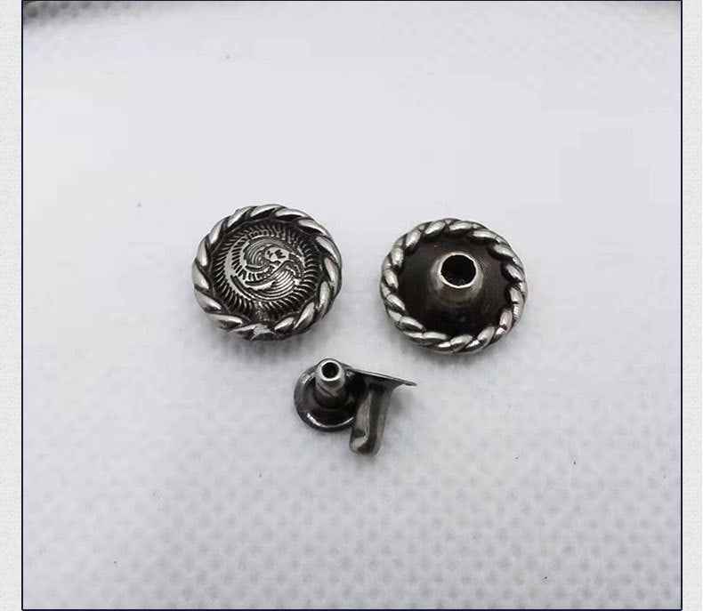 Vintage Punk Floral Scroll Bow Rivets Ornate Metal Studs 30 Pack