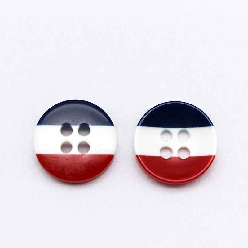 18/20mm Black Blue Red Striped Resin Buttons for School Uniforms 50pcs