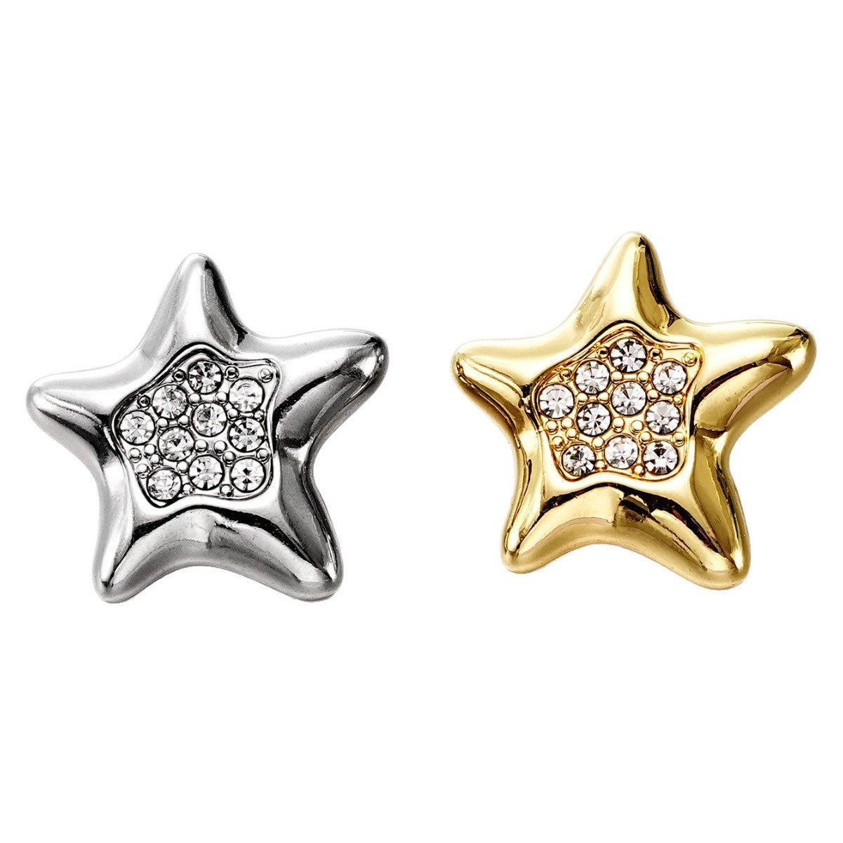 Rhinestone Star-Shaped Metal Shank Buttons for Coats Hats Shoes 20pcs