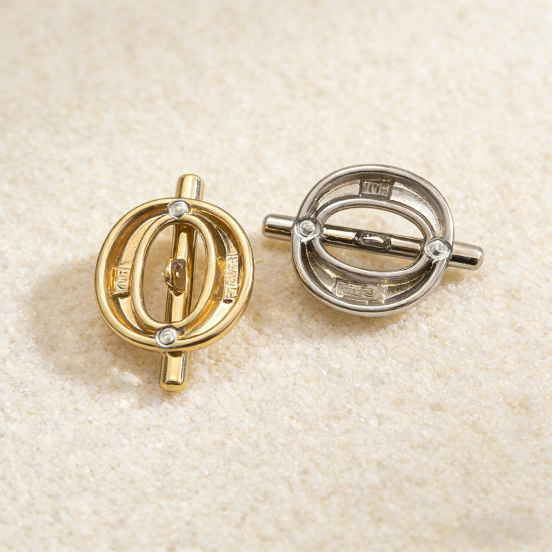 "1 and 0" Hollow Geometric Metal Buttons 20pcs