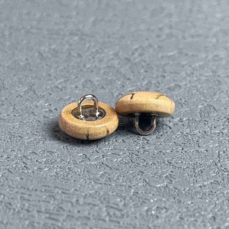 Vintage Natural Wood Round Shank Buttons 50 Pack
