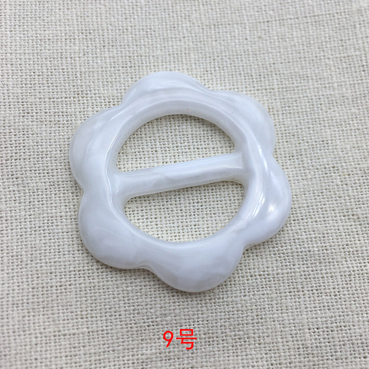 25mm Adjustable Flower Resin Buckle Button for T-Shirts Scarves 10pcs
