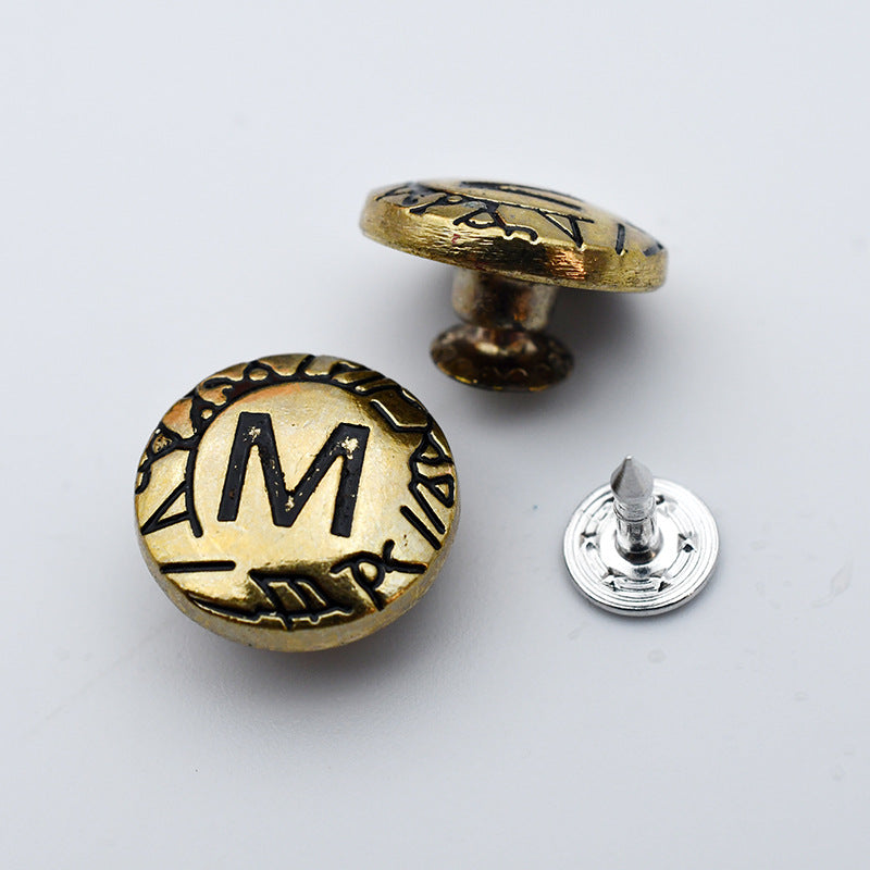 Hollow Round Metal Shank Stud Buttons for Denim Clothing 21 Pack