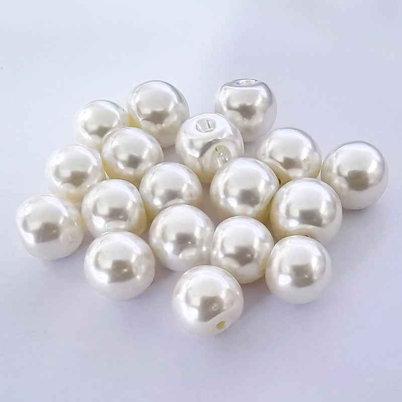 8-18MM Plastic Pearl White Hidden Hole Buttons Fasteners 40pcs