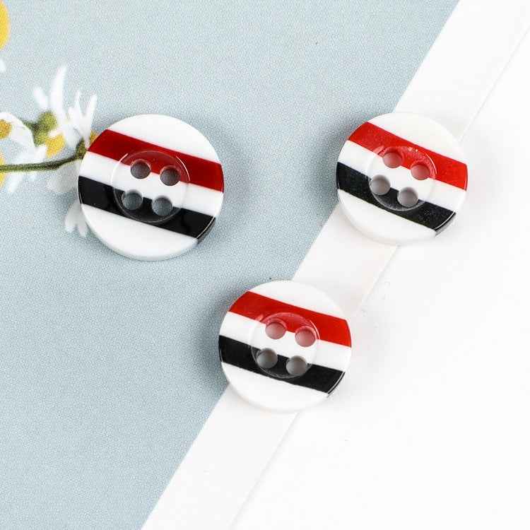 11.5mm Round 4-Hole Colorful Striped Buttons for Casual Shirts 96 Pack