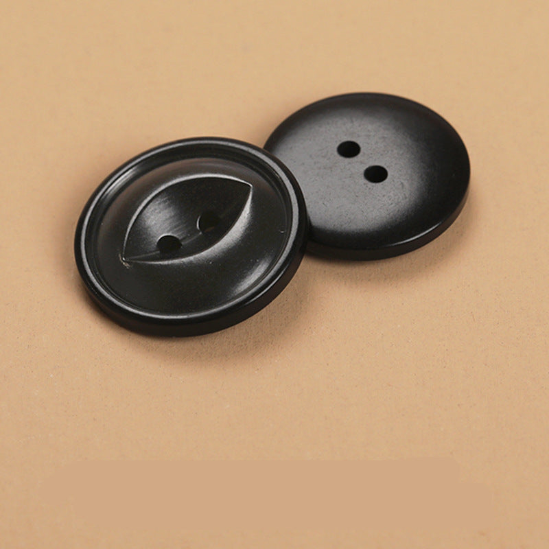 Round Fruit 2-Hole Buttons Set of 20 – Black Beige Brown Natural