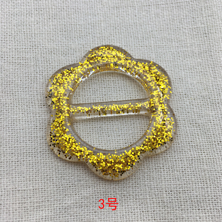 25mm Adjustable Flower Resin Buckle Button for T-Shirts Scarves 10pcs