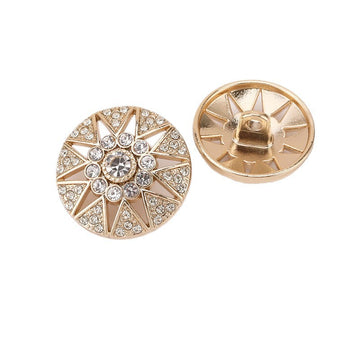 Hollow Star Crystal Metal Shank Buttons Set of 20