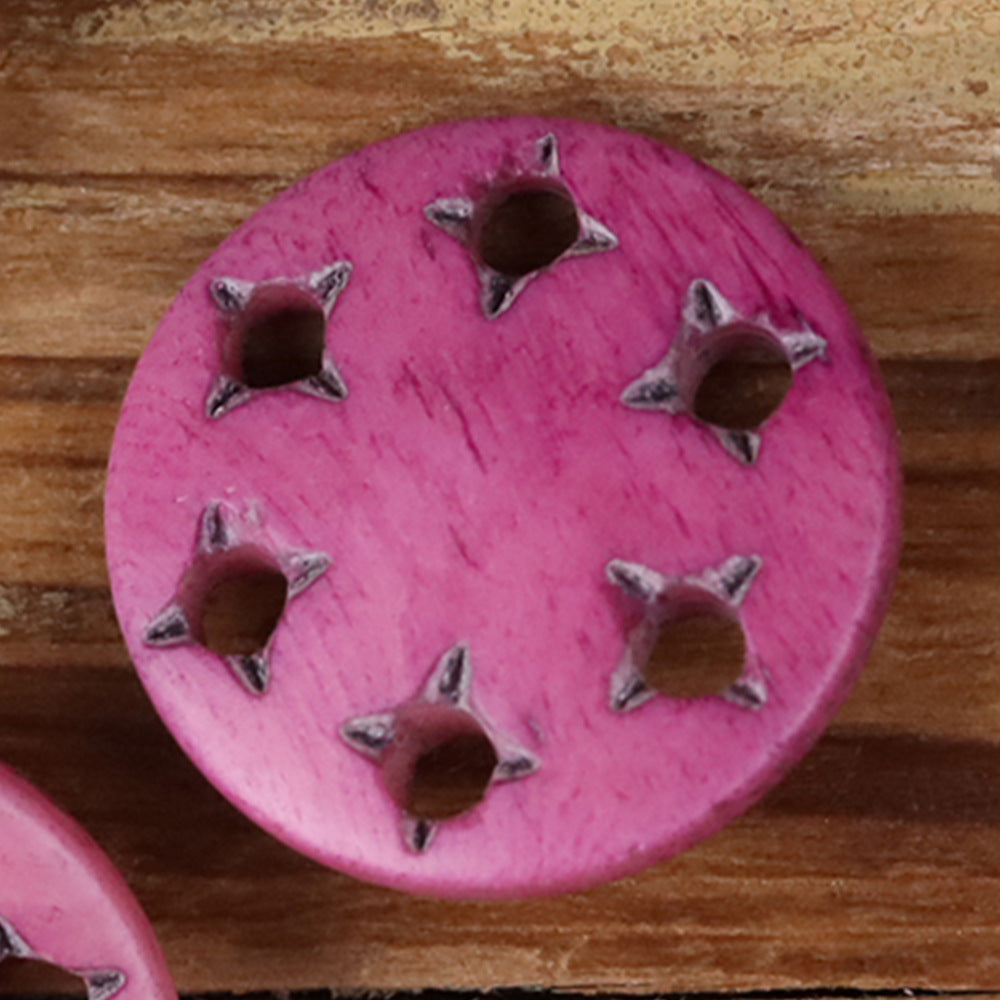 21mm Star Cutout Natural Horn Shank Buttons | Pack of 10