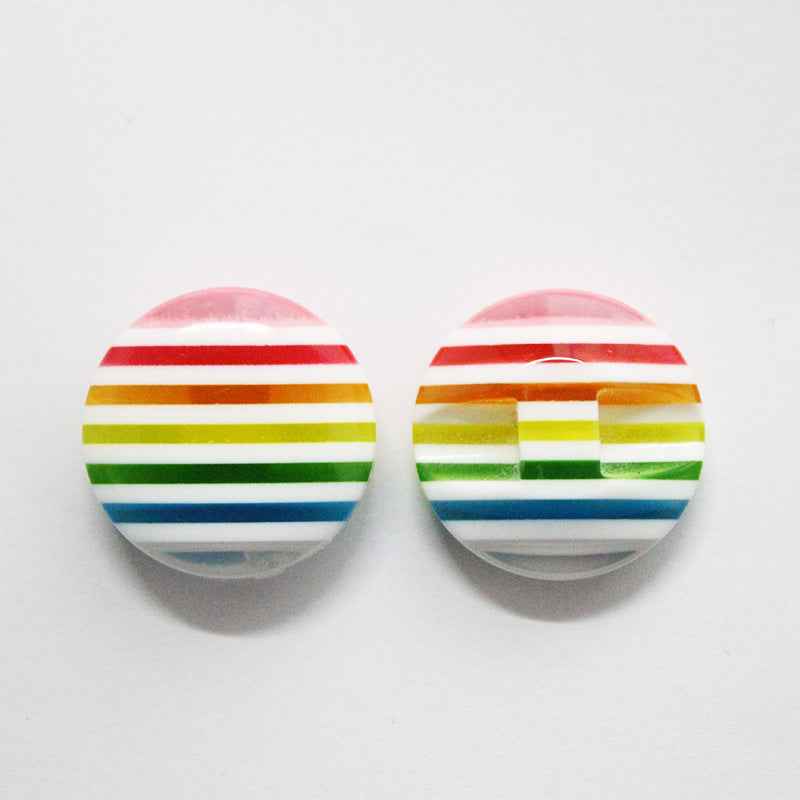 Colorful Striped Hidden Hole Resin Buttons for Knitwear 100 Pack