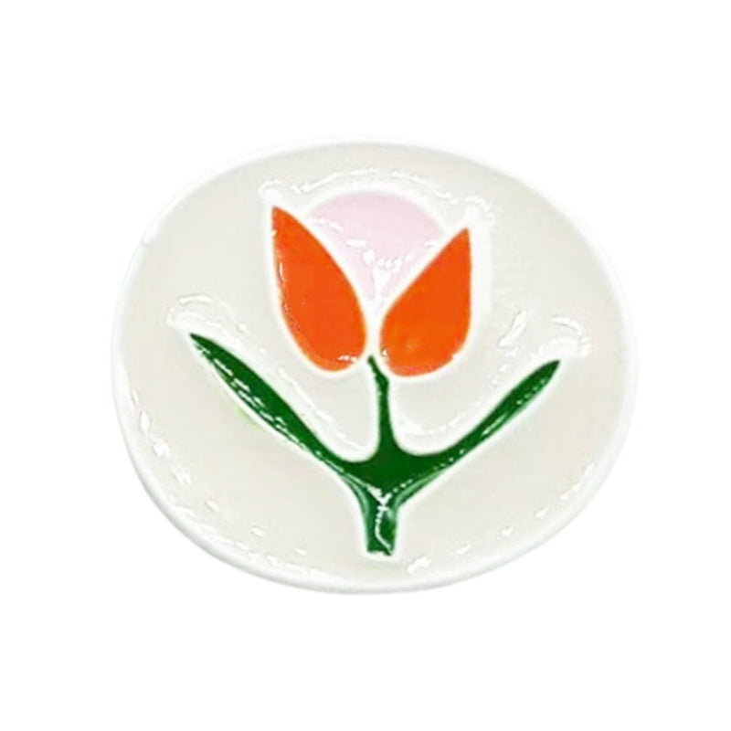 Boutons en métal tulipe à goutte d'huile peints à la main vintage 18MM 20pcs