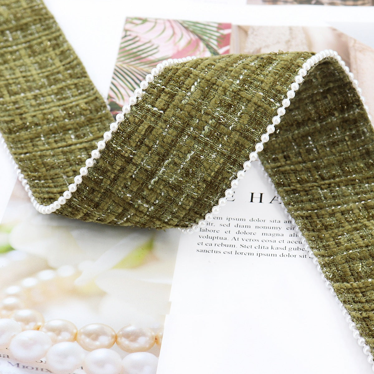 38 mm Ruudullinen Flanelliraita Helmireunalla 5 Yards