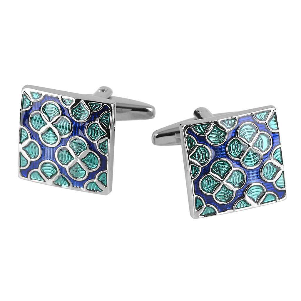 17mm Square Enamel Cufflinks