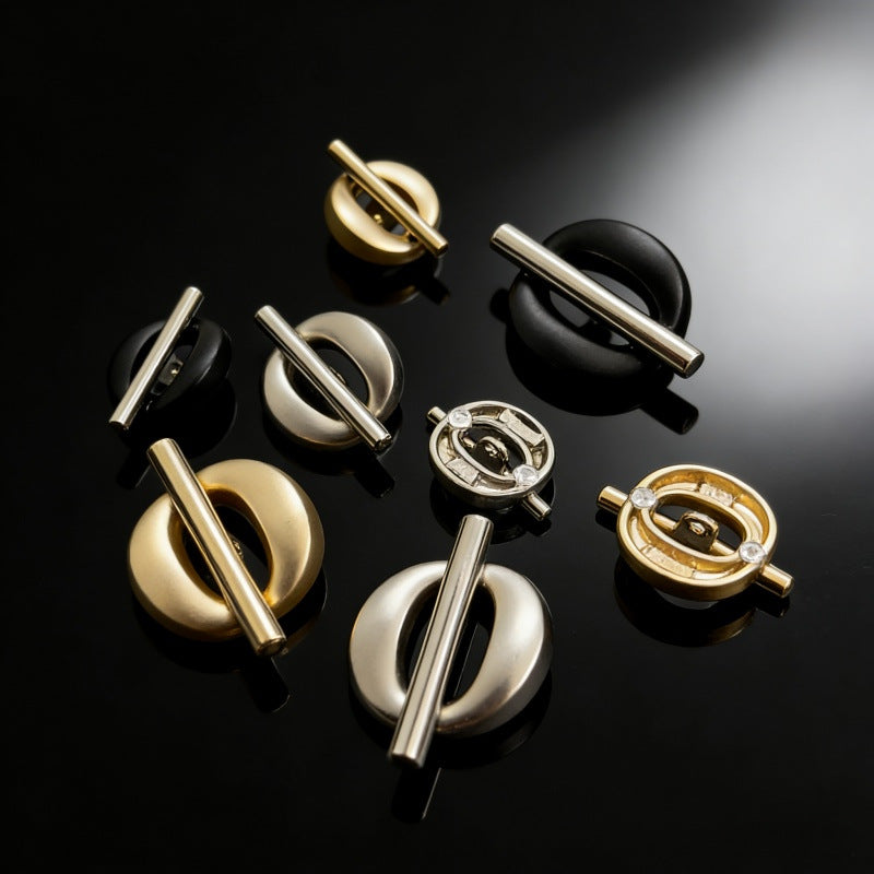 "1 and 0" Hollow Geometric Metal Buttons 20pcs