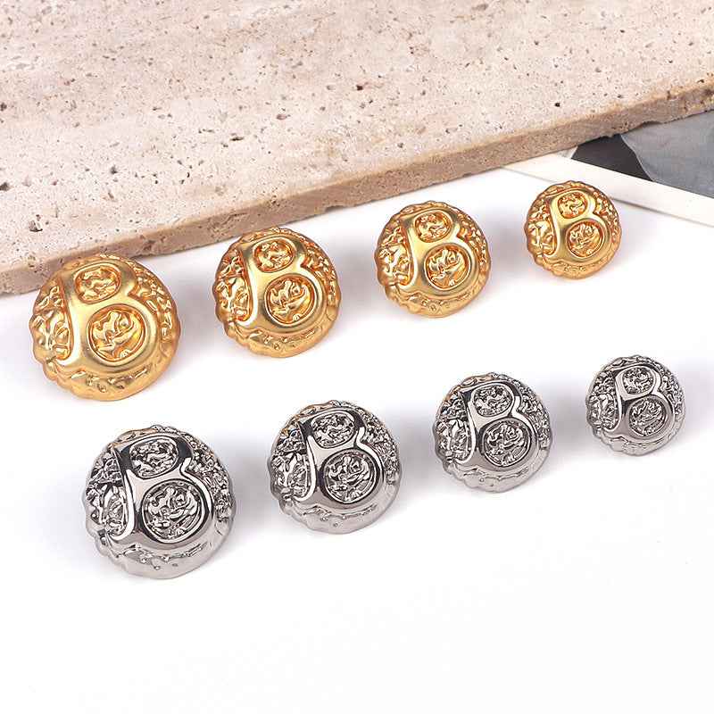 24L/28L/32L/36L Domed Letter "B"Metal Shank Buttons 20pcs