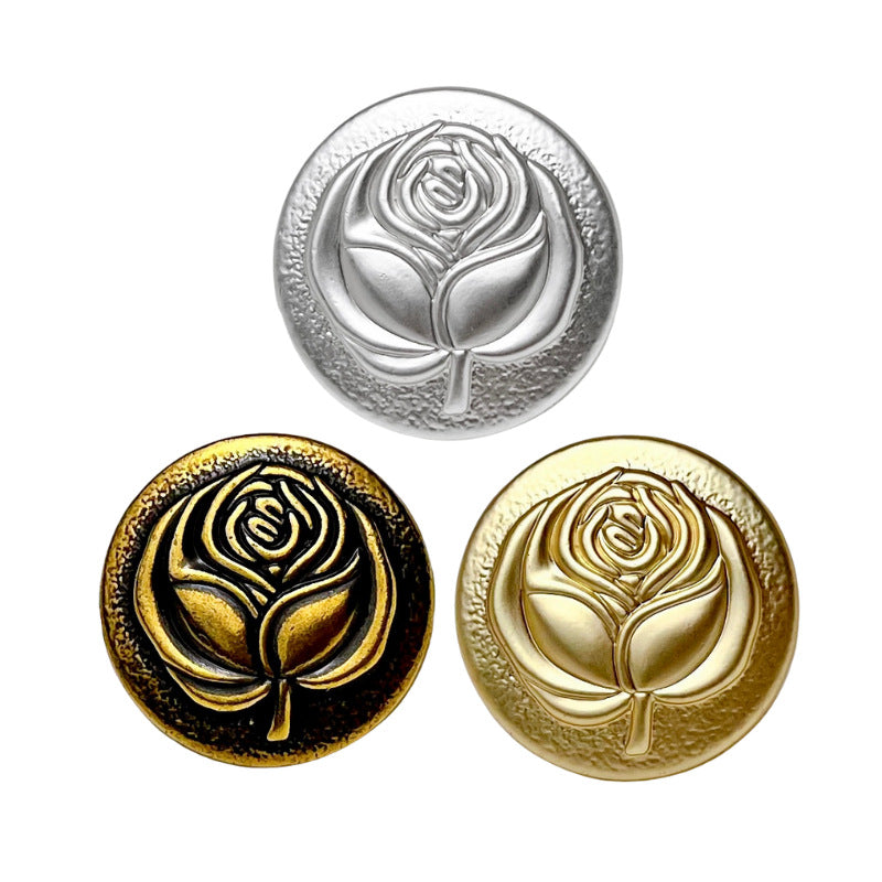 18/23mm Vintage Rózsaszín Fém Gomb Pulóverekhez 12DB