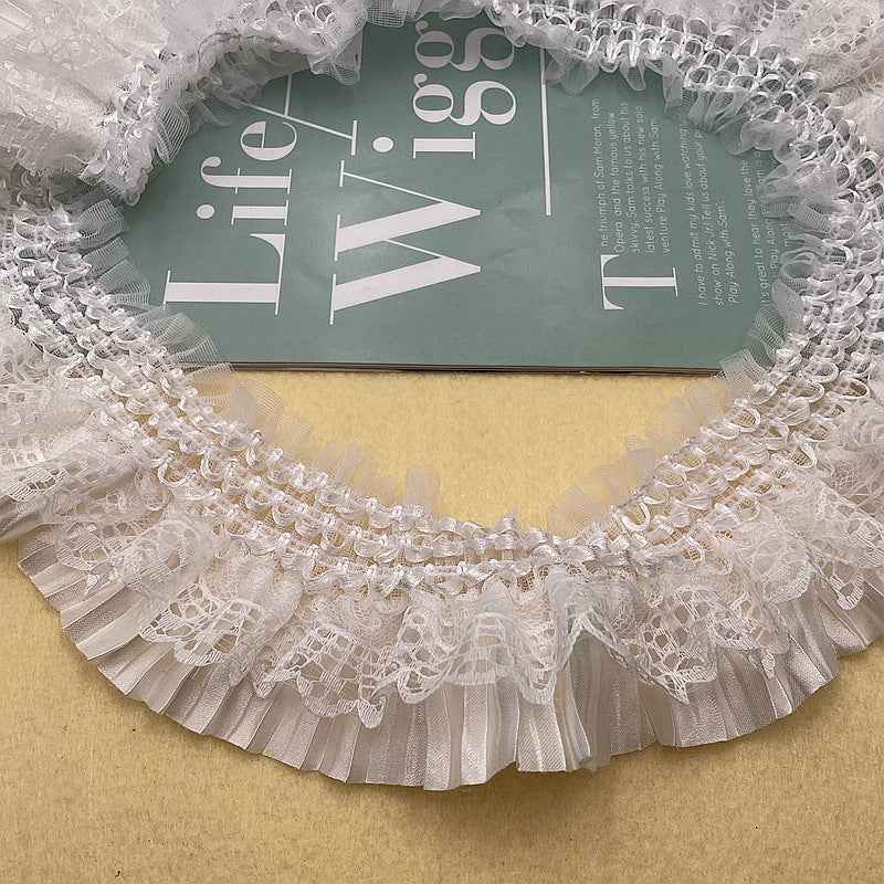 7.5cm Spandex Satin Lace Ruffle Trim for Lolita Dresses – 10 Yards
