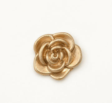 Vintage Sand Gold Rose Flower Metal Shank Buttons – 30PCS