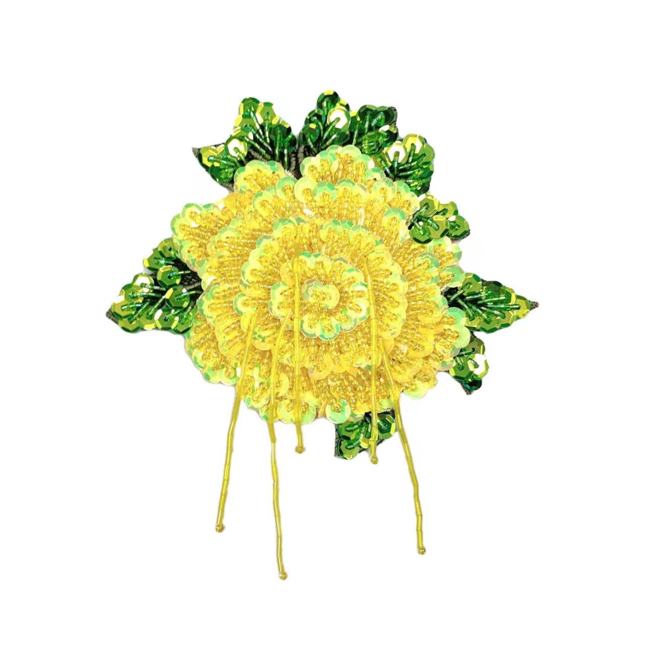 Water-Soluble Flower Embroidered Patches Beads Sequins Pearls 3 Pack