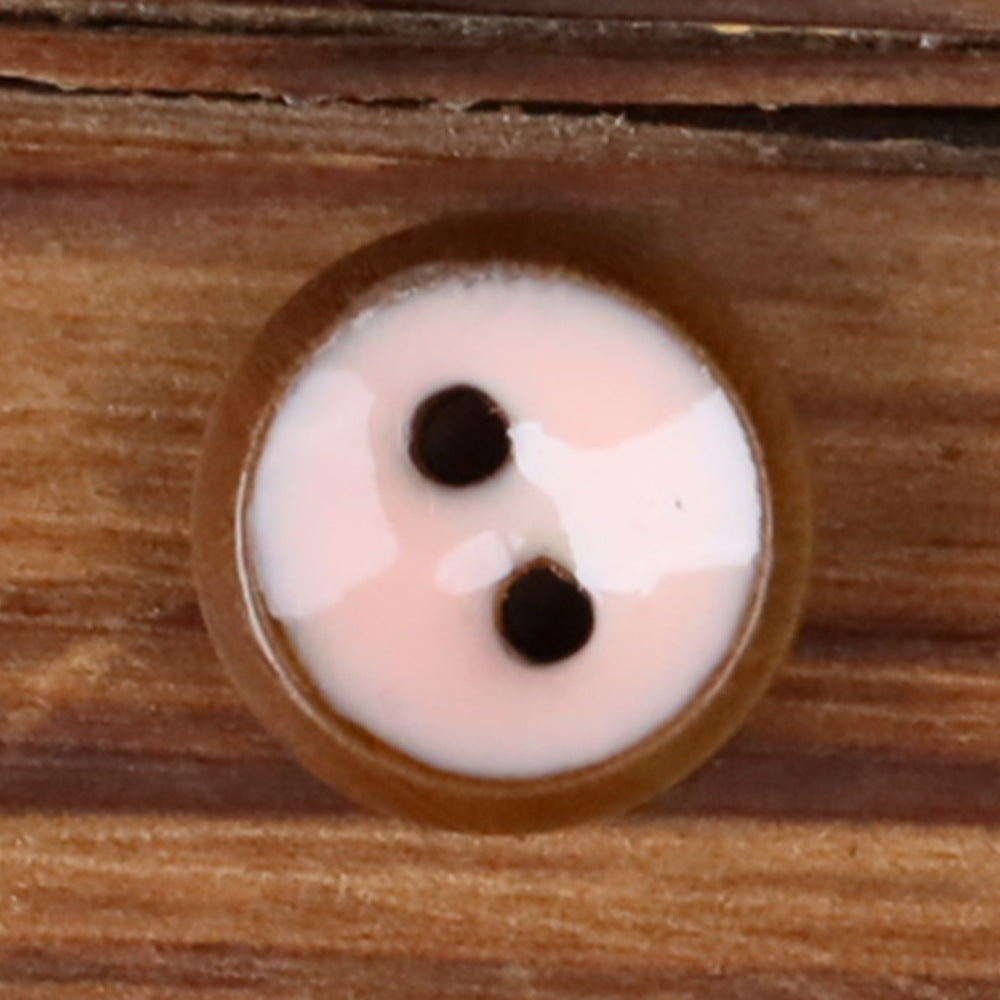 10mm Natural Wood Oil-Drop Round 2-Hole Shirt Buttons – Set of 50 | 5 Colors × 10pcs