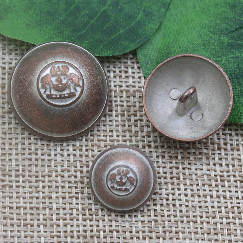 15/20/23mm Vintage Bronze Tin Round Shank Buttons 96 Pack