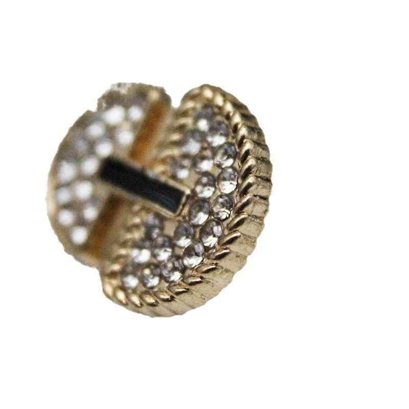 15mm Gold Umbrella-Shaped Shank Rhinestone Metal Buttons 20pcs