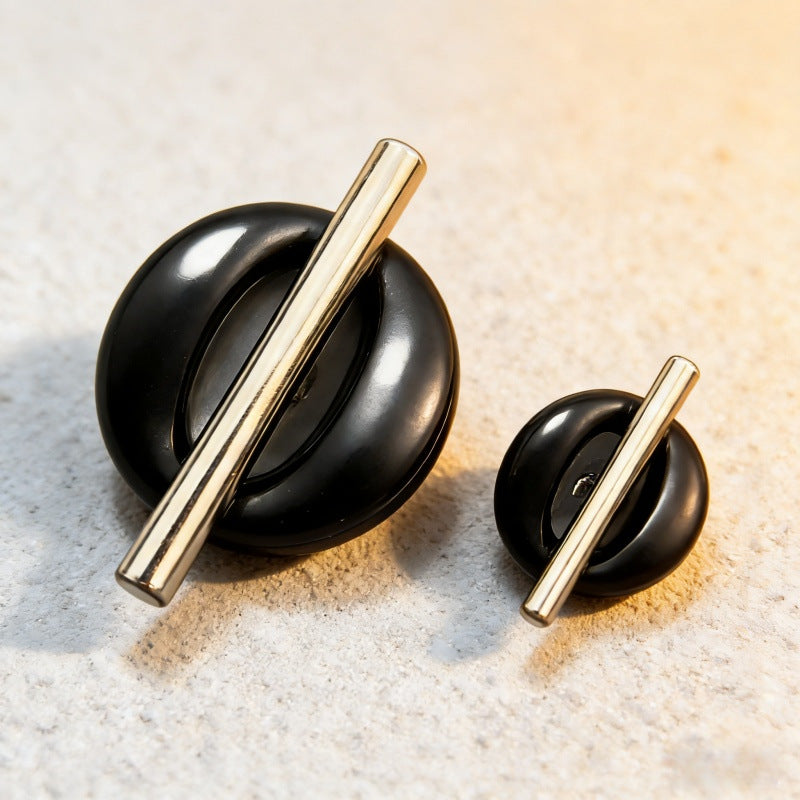 "1 and 0" Hollow Geometric Metal Buttons 20pcs
