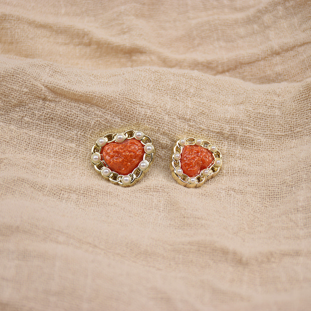 20mm/23mm Vintage Heart-Shaped Resin Metal Buttons 10pcs