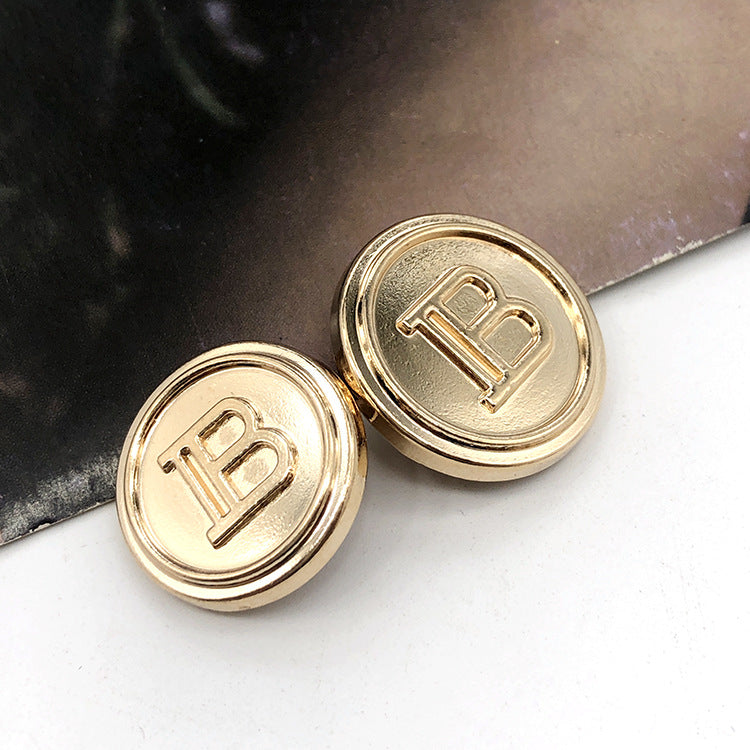 15-28mm Guld Rund Bokstav B Metallskankknappar 20st
