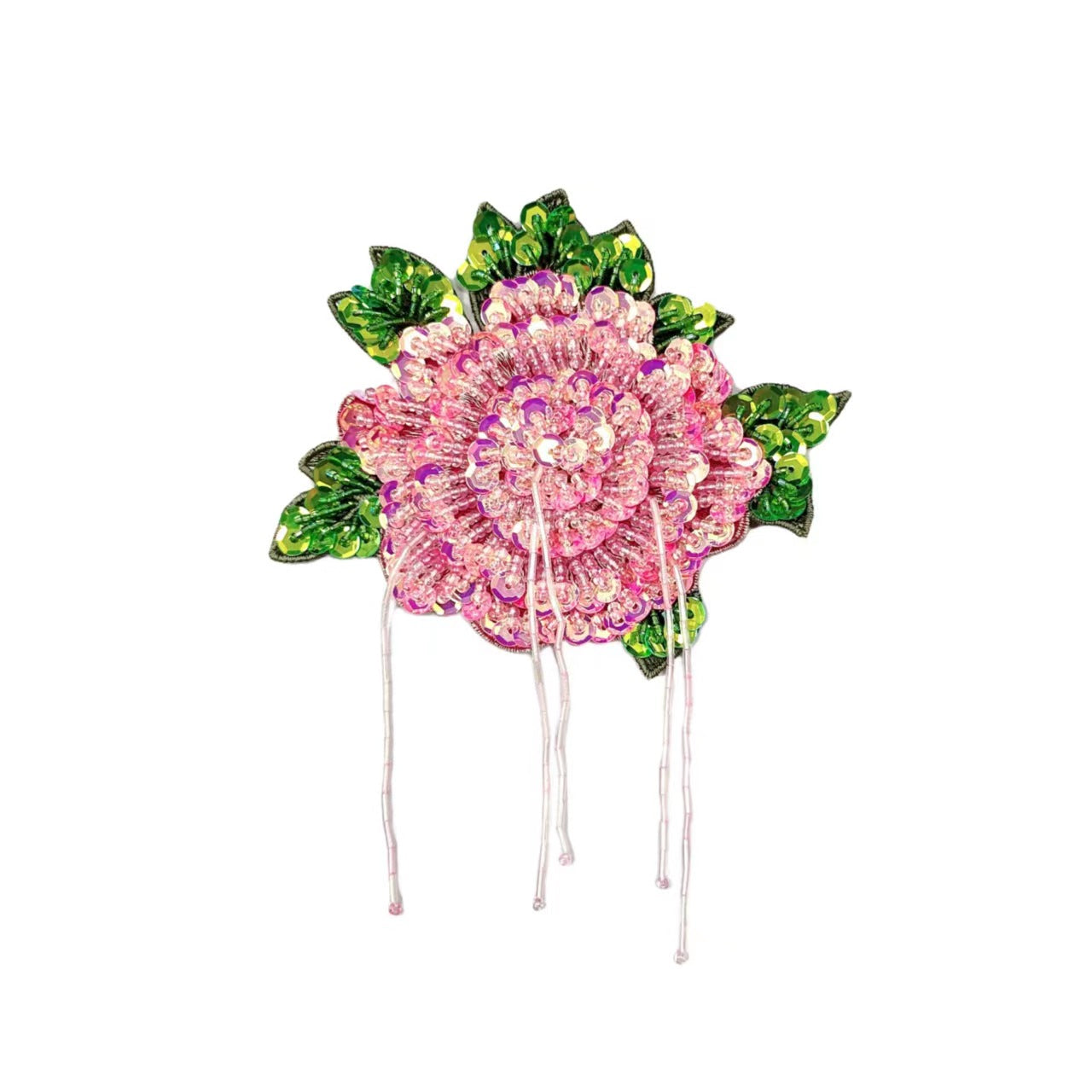 Water-Soluble Flower Embroidered Patches Beads Sequins Pearls 3 Pack