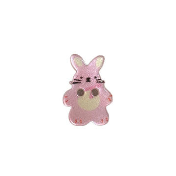 16L 10mm Cute Pink Bunny Resin Buttons – 2-Hole Sew-On,40PCS