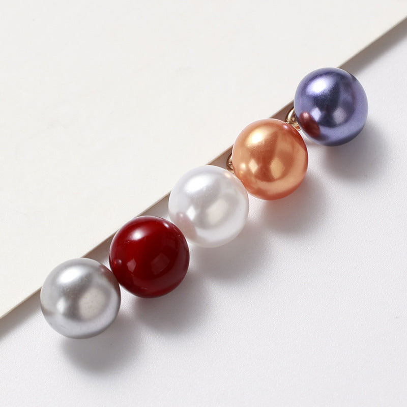 10mm resin pearl buttons with metal shank, assorted colors
