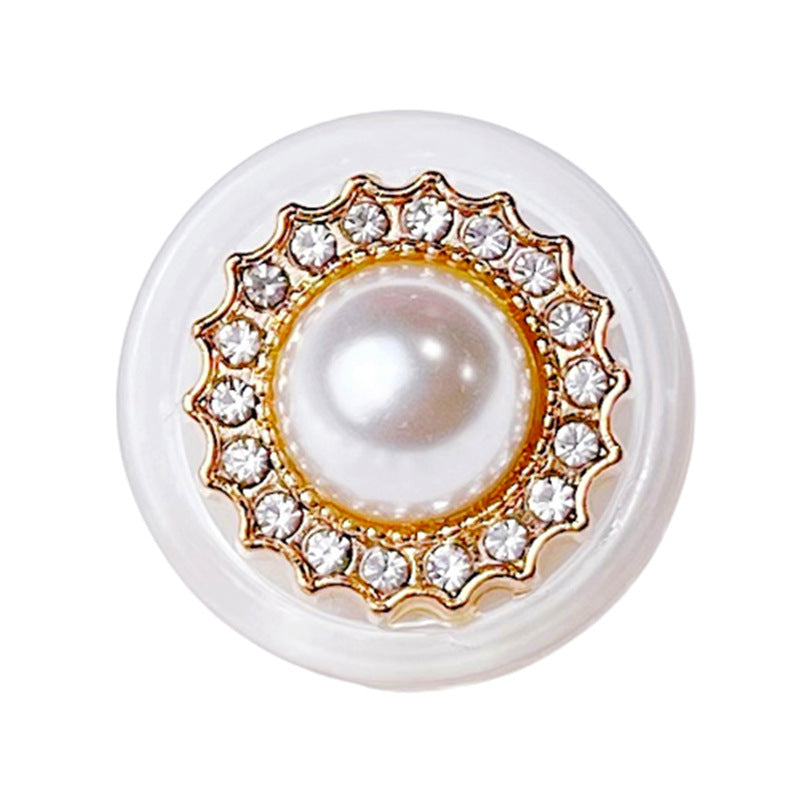 23mm Perle Metall Harpiks Rhinestone Kombinasjon Knapp 12stk