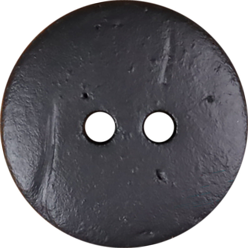 Black Coconut Shell Round 2-Hole Fine Buttons – American Vintage Style – Set of 30