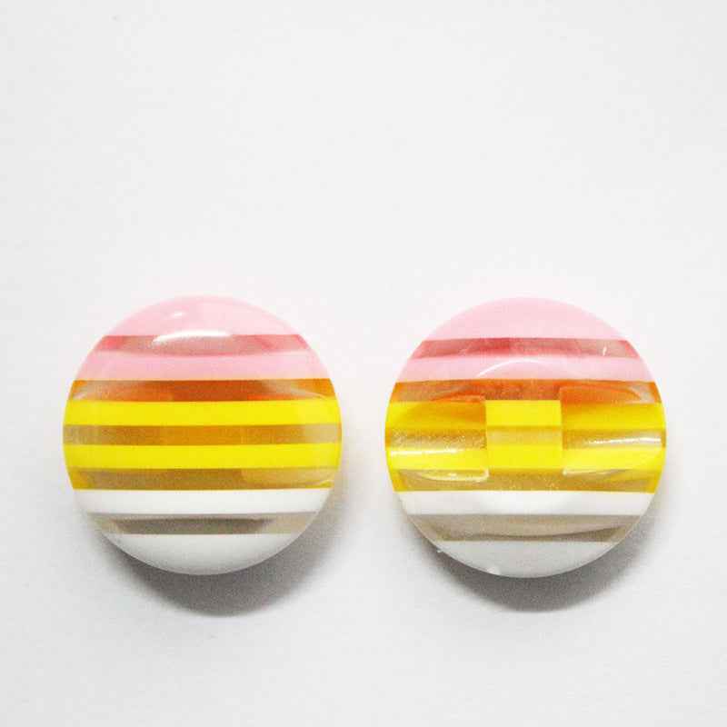 Colorful Striped Hidden Hole Resin Buttons for Knitwear 100 Pack