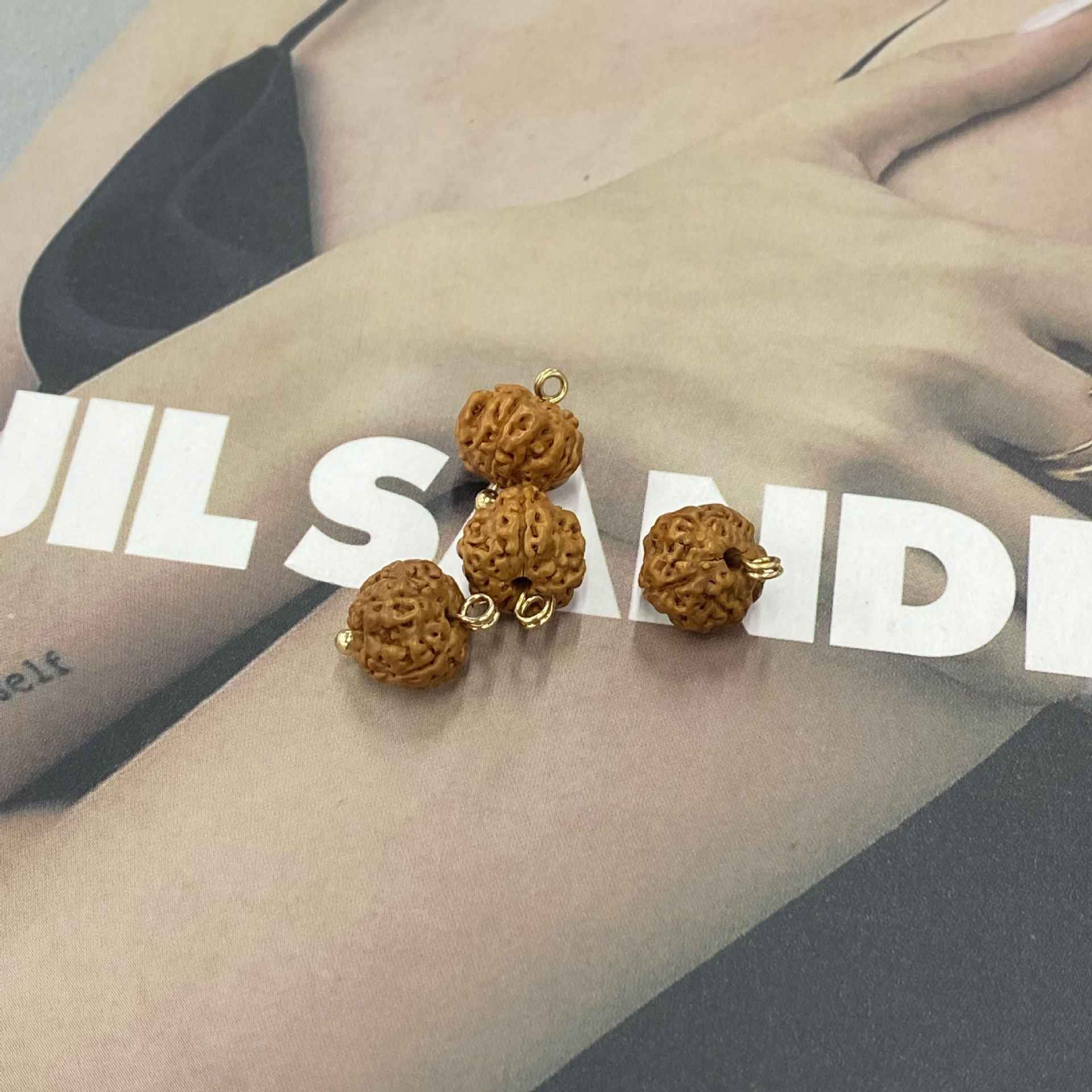 9mm Irregular Brown Fruit Seed &amp; Shell Buttons 20pcs