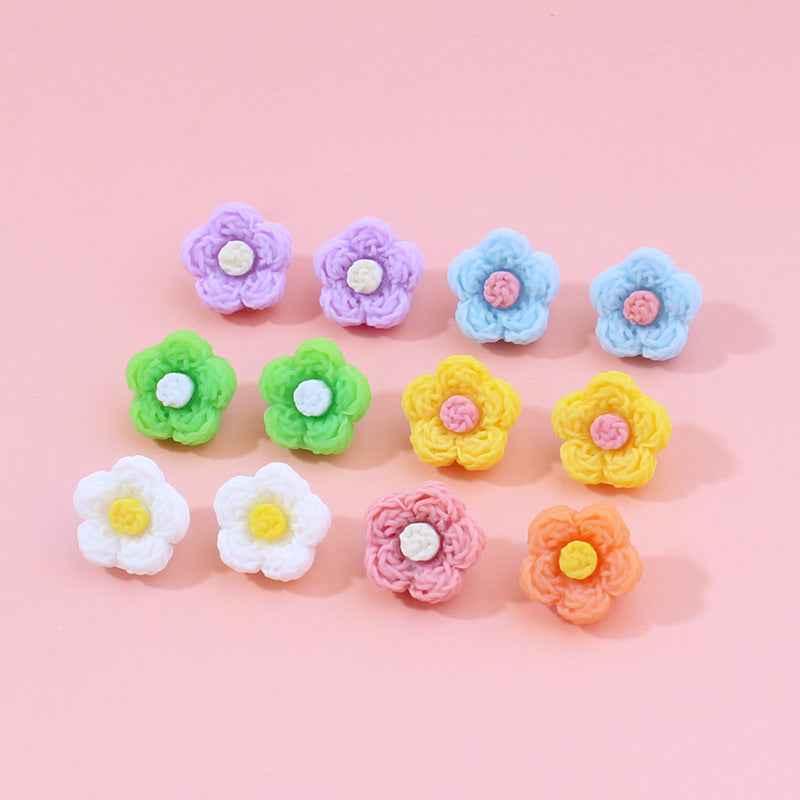 13mm Colorful Flower Plastic Buttons for Baby Kids Clothing-42pcs