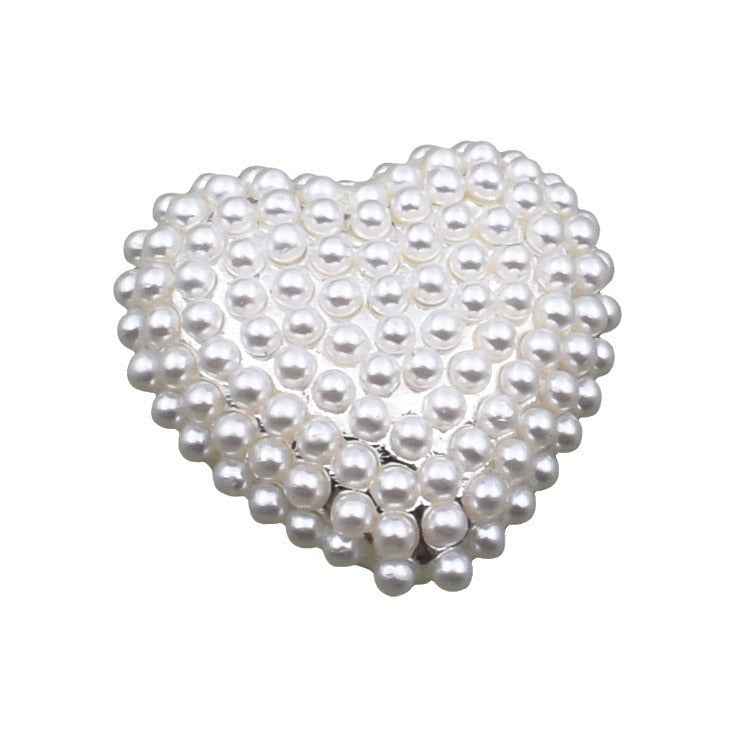 Heart Pearl Rhinestone Luxury Metal Buttons for Cardigans 12pcs
