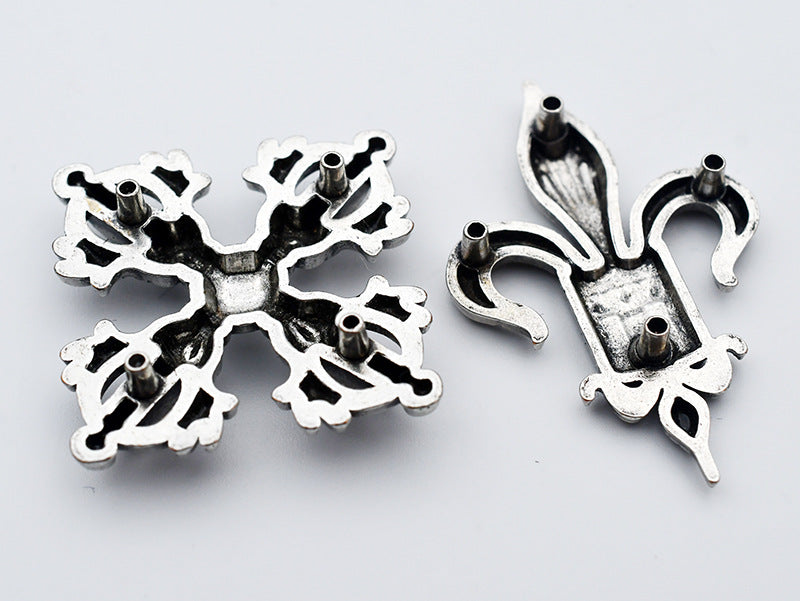 Hollow Round Metal Shank Stud Buttons for Denim Clothing 21 Pack