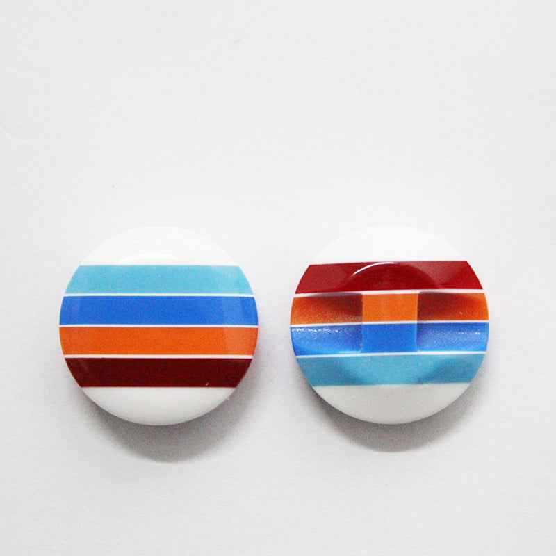 Colorful Striped Hidden Hole Resin Buttons for Knitwear 100 Pack