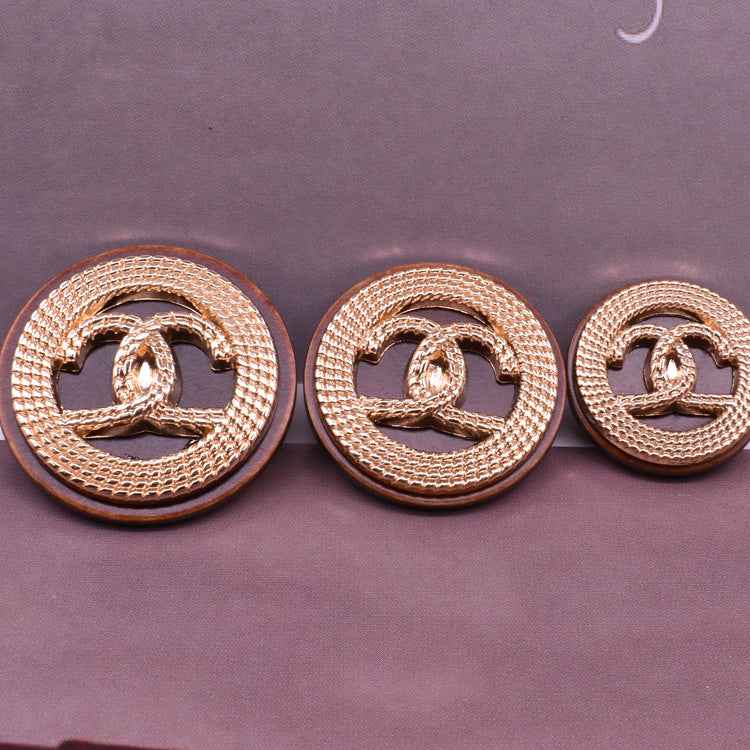 18/23/25mm Brown Resin-Metal Shank Buttons for Cardigans Knitwear