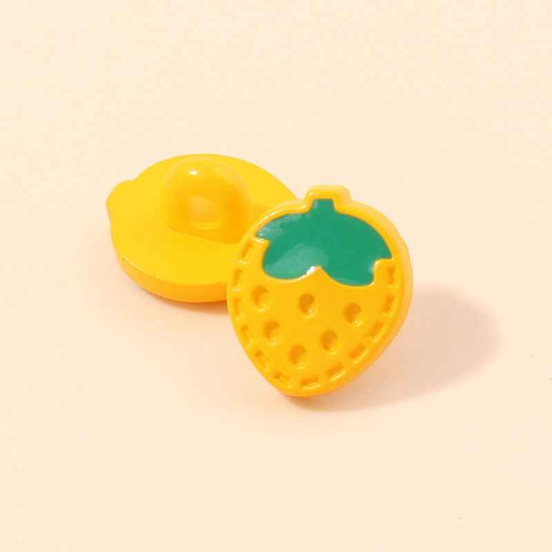 Baby Colorful Strawberry Shaped Plastic Shank Buttons 70 Pack