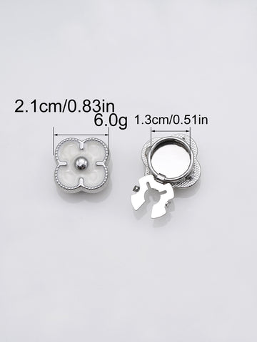 21mm Four-Leaf Clover Detachable Metal Clamp Buttons 3 Pack