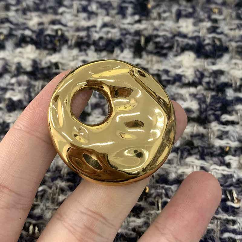 30/35/40MM Oversized Unique Hollow Metal Shank Buttons Bulk 50pcs