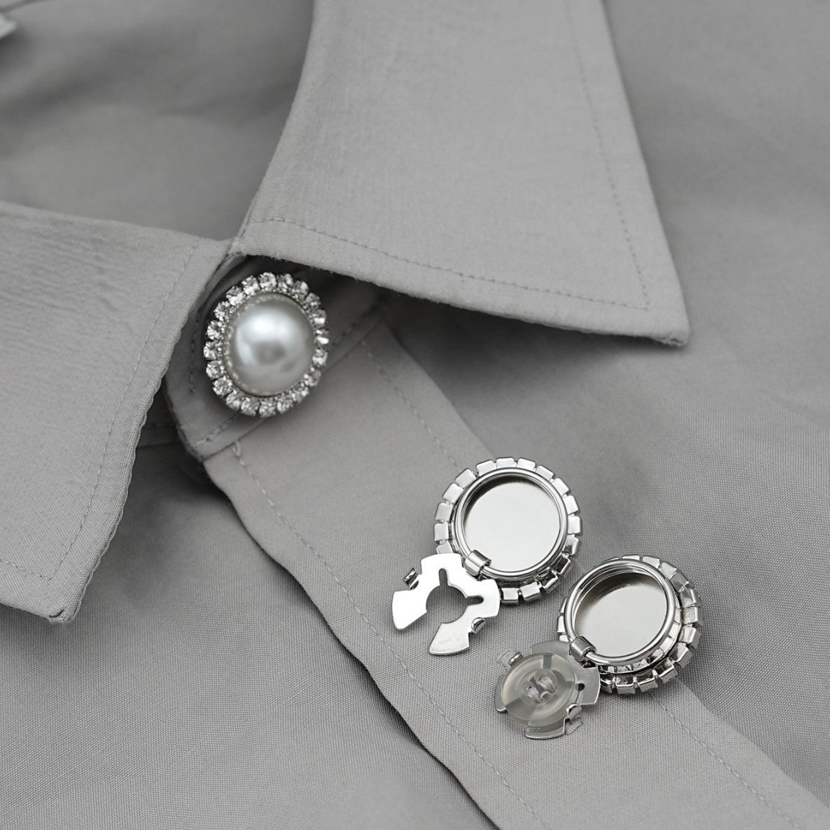 32L 20mm Copper Rhinestone Chain Clamp Decorative Buttons 6 Pack