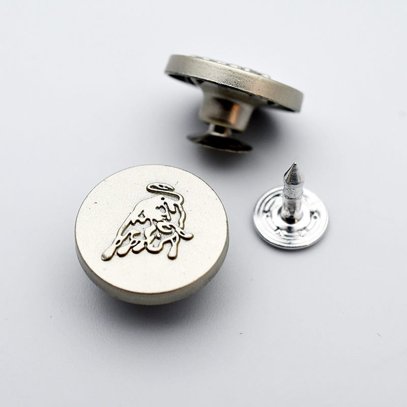 Hollow Round Metal Shank Stud Buttons for Denim Clothing 21 Pack