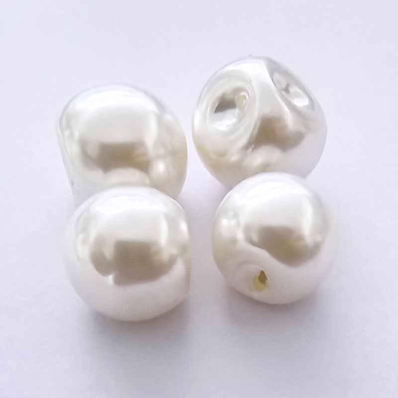 8-18MM Plastic Pearl White Hidden Hole Buttons Fasteners 40pcs