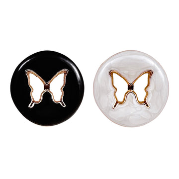 18/23mm Fekete és Fehér Üreges Pillangó Fém Gomb 10db