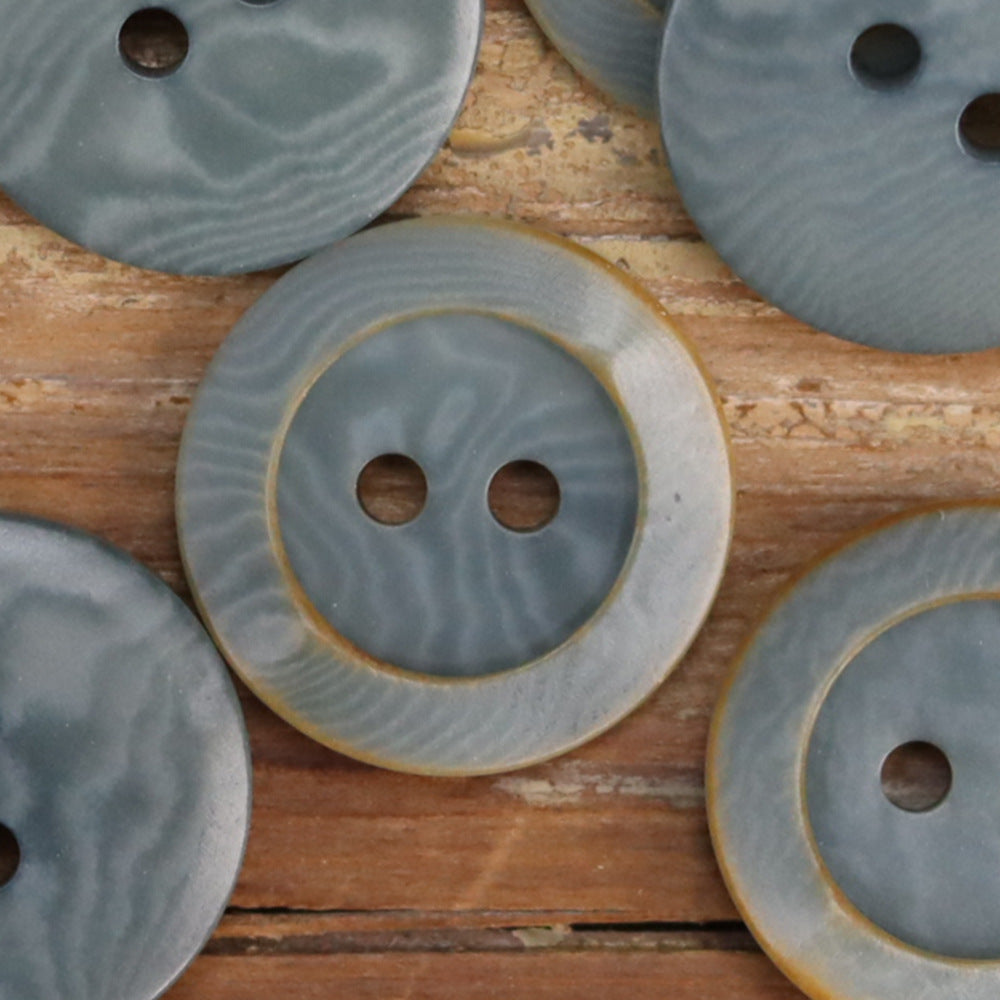 Palm Nut Round 2-Hole Buttons with Scorched Rim Edge – Set of 20